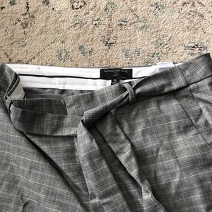 BANANA REPUBLIC Tie Front Plaid Pants